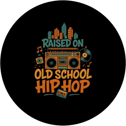 Miniatura 3 de Raised on Old School Hip Hop Retro Boombox PopSockets Adhesive PopGrip