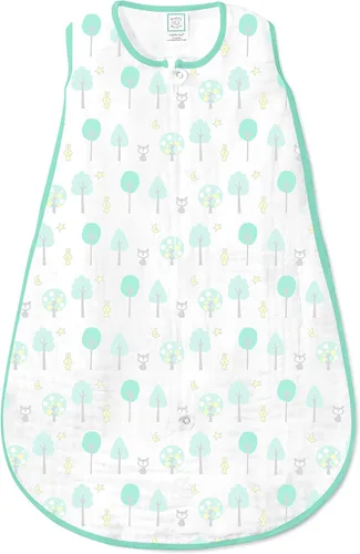 Miniatura 15 de SwaddleDesigns Saco de dormir de muselina zzZipMe para bebé niño y niña, manta portátil con cremallera de 2 vías ¡Azul Ahoy!