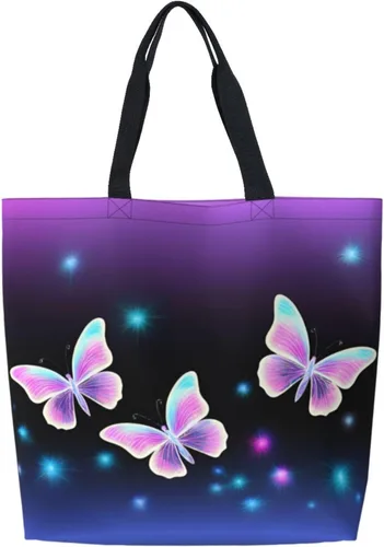 Miniatura 17 de Famame Canvas Tote Bag Large Women Casual Shoulder Bag Handbag Reusable Multipurpose Shopping Grocery Bag