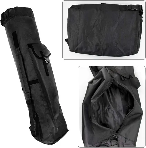 Miniatura 5 de Allnice Bolsa organizadora de lona duradera para caña de pescar y carrete, bolsa de transporte de viaje, con capacidad para 5 postes y aparejos Negro
