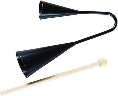 Miniatura 7 de Agogo Bell - Instrumento de percusión tradicional de samba de dos tonos con palo de madera para niños pequeños