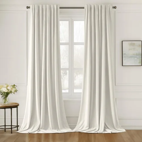 Miniatura 17 de MIULEE Cortinas de Terciopelo Negro de 84 Pulgadas de Largo 2 Paneles - Cortinas de Ventana con Pliegues Pinzados de Lujo que Oscurecen