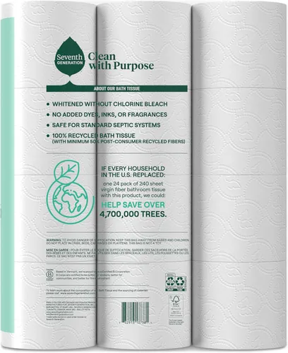 Miniatura 2 de Seventh Generation rollos de papel para baño, 24 unidades (paquete de 2)