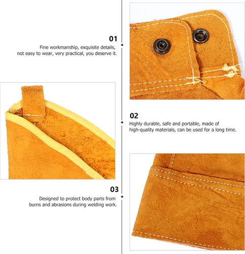 Miniatura 9 de STAHAD Leather Welding Sleeves Arm Guard Heat Resistant Oversleeves Protector for Welding Work, 1 Pair Cowhide Protective Thermal Shield Sleeves