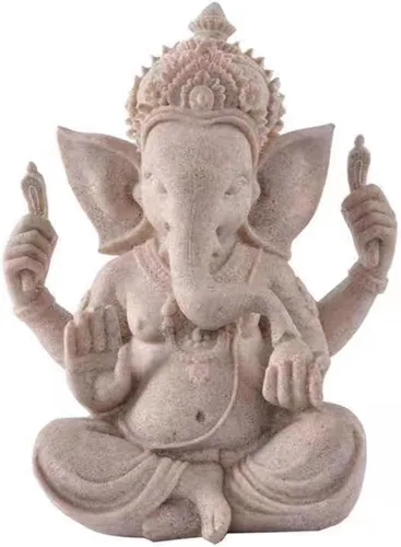 Miniatura 10 de Estatua de Dios indio, Señor Ganesha, estatua de elefante hindú, esculturas de Buda de ídolo Ganpati, regalo hindú, templo para el hogar