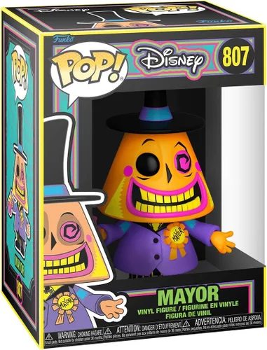 Miniatura 3 de POP Disney: The Nightmare Before Christmas – Mayor (luz negra) Funko Figura de vinilo (con funda protectora de caja compatible), multicolor, 3.75