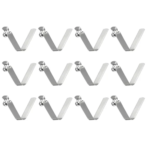Miniatura 15 de HARFINGTON 12 unids botón único kayak paleta broche resorte clip 0.630x0.220 in 65Mn resorte acero en forma de V hueco elevación telescópica tubo