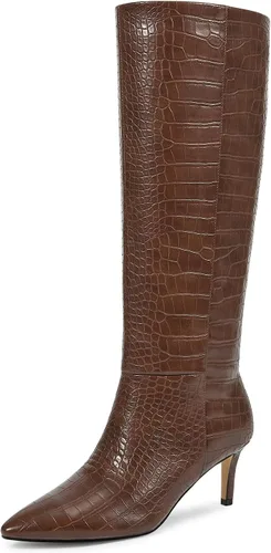 Miniatura 13 de wetkiss Botas altas hasta la rodilla para mujer, con tacón de gatito y diseño de punta puntiaguda, clásicas y sexys
