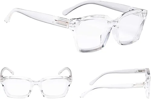 Miniatura 4 de Paquete de 4 lentes para mujer con marco cuadrado de gran tamaño para mujeres lectoras