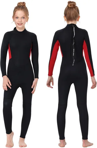 Kids Full Wetsuit Toddler Boys Girls and Youth 2.5mm 3mm Neoprene Child Wet Suit Back Zipper Thermal Swimsuits for Diving Surfing Swimming Water