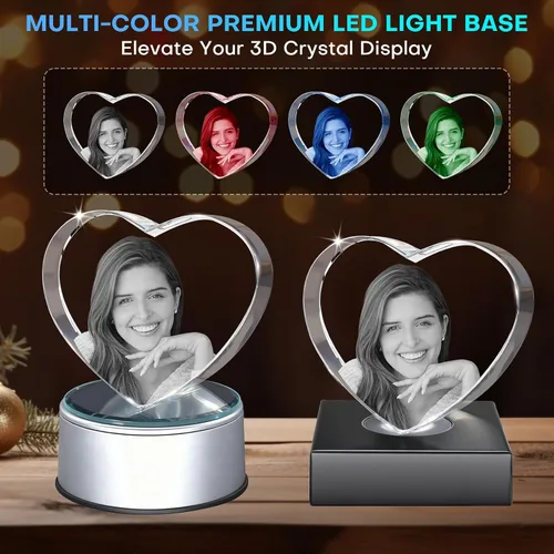 Miniatura 4 de Regalos de fotos de cristal 3D personalizados con grabado láser 3D, marcos de fotos personalizados, aniversario, cumpleaños, boda, regalo
