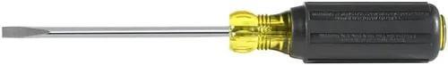 Miniatura 3 de Klein Tools 601-4 desarmador de cabeza plana con punta de gabinete de 3/16 pulgadas, fabricado en EE. UU., espiga redonda de 4 pulgadas y mango