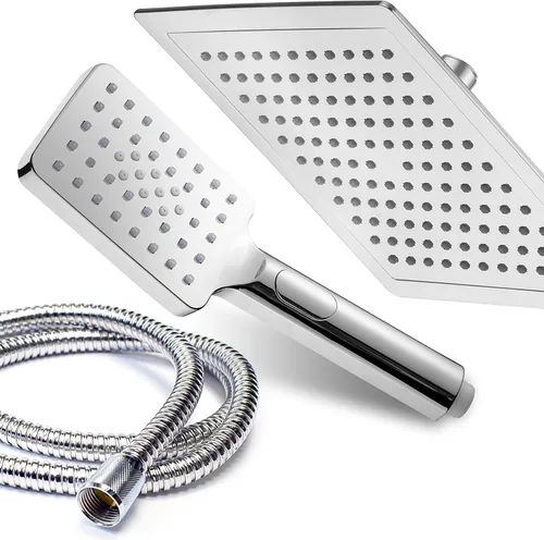Miniatura 7 de Dream Spa Cabezal de ducha cuadrado de 9 pulgadas / combo de mano para hotel Spa. Práctico control de flujo de botón para una fácil operación
