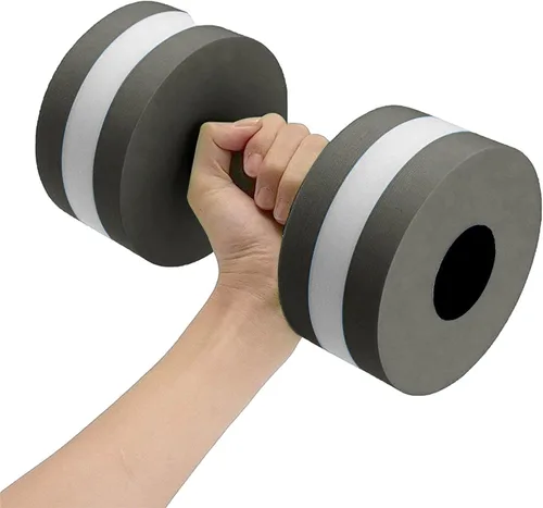Miniatura 6 de 1 par de mancuernas acuáticas, mancuernas de espuma para ejercicio aeróbico de agua, resistencia a la piscina, equipo de ejercicio acuático para Gris