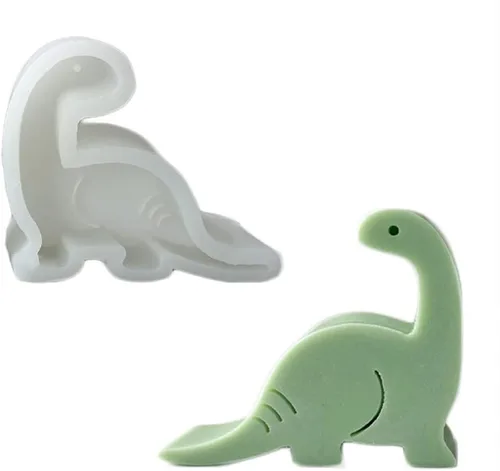 Brontosaurus Shape Car Freshie - Molde de silicona para hacer jabón con cuentas aromáticas para automóvil, colgante, vela, decoración, resina de