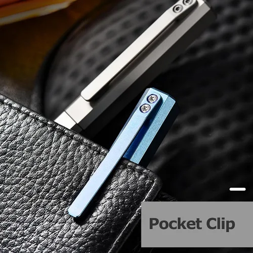 Miniatura 4 de Hamans Bolígrafo de titanio con tapa de clip de 5.2 pulgadas, bolígrafo táctico de tamaño compacto para llevar a diario