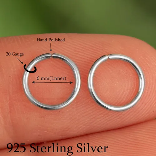 Miniatura 88 de Aretes de aro de oro de plata – Aretes de aro para mujer, dos piezas de aros de plata fina rellenos de oro, aro de hélice, anillo de tragus, aro