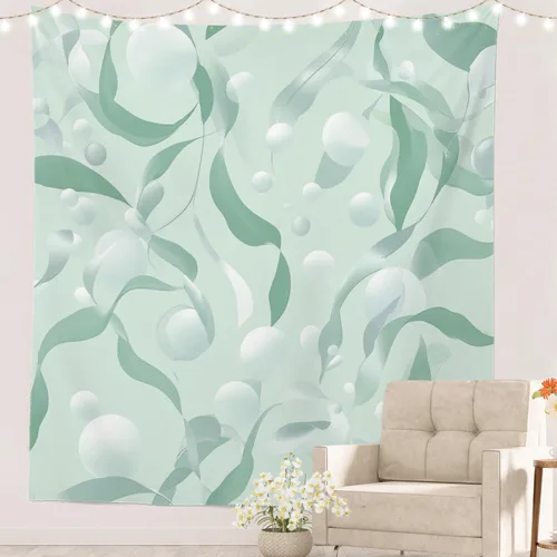 Miniatura 56 de Batmerry Tapiz de pintura abstracta apagado, trazos de expresión artística arte de pared, decoración para colgar, fibra de poliéster, blanco