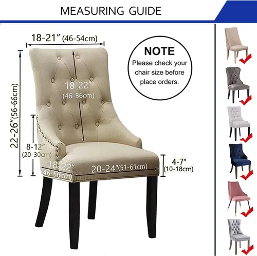 Miniatura 3 de Funda para silla de comedor de tela jacquard, funda para silla de respaldo de alta elasticidad, funda protectora de asiento para silla de comedor