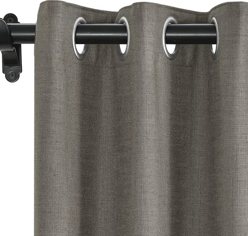 Miniatura 11 de Fcosie Cortinas opacas de lino 100 % opacas de 50 pulgadas de ancho x 63 pulgadas de largo, paneles de cortina con ojales para sala de estar