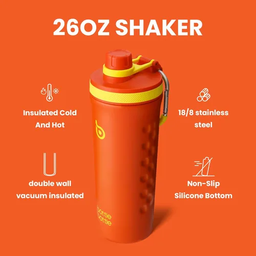 Miniatura 2 de BOTTLE BOTTLE Botella Agitadora Aislada de 26 oz Botella de Agua Aislada para Hombres y Mujeres Botellas Agitadoras de Proteína para Gimnasio Taza