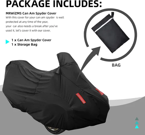 Miniatura 6 de Cubierta Can-Am Spyder RT 2010-2022 - Impermeable para Todo Clima, Tela Oxford 420D con Recubrimiento PU, Anti-UV, Resistente al Polvo