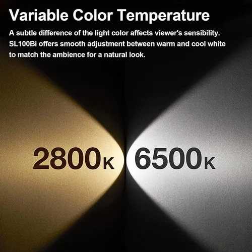 Miniatura 3 de Godox SL100Bi - Luz de video LED bicolor de 100 W, montaje Bowens, 32100Lux@1M, iluminación continua LED con 11 efectos FX, 2800K-6500K TLCI97+