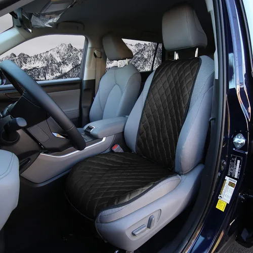 Miniatura 4 de FH Group Cojín de asiento de automóvil – Funda de asiento delantero individual de piel sintética con bolsillos delanteros, compatible con airbag
