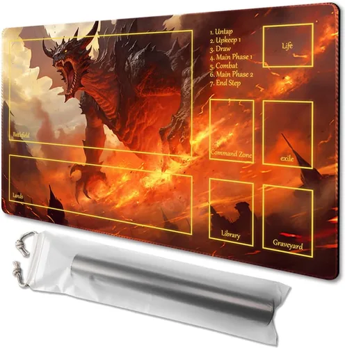 Miniatura 41 de Tapete de juego MTG tamaño 24x14 pulgadas, bolsas de almacenamiento gratuitas, respaldo antideslizante, impresión, ideal para entusiastas