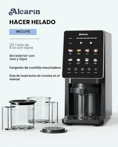 Miniatura 4 de Alcarin Máquina para hacer helados con 3 pintas (no congelador) Slushie Casero Gelato Yogurt Sorbet Máquina de golosinas congeladas 10 Programa