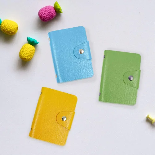 Miniatura 2 de Modixun 4 soportes para tarjetas de crédito, organizador de tarjetas de visita de cuero con 24 ranuras para tarjetas, protector de tarjetas
