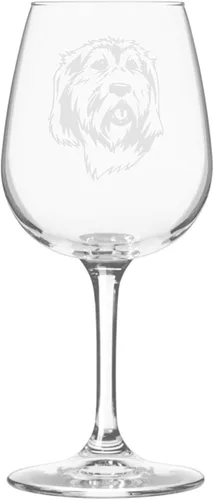 Miniatura 377 de Copa de vino de 12.75 onzas con diseño de perro grabado