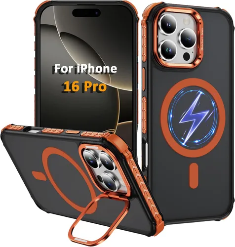 Miniatura 19 de i Phone 13 - Funda para iPhone 14, compatible con carga inalámbrica MagSafe, resistente, a prueba de golpes, soporte ajustable, color rojo mate