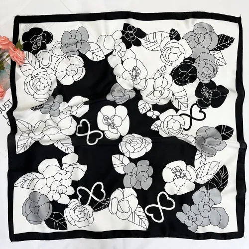 Miniatura 191 de FONYVE - Pañuelo de satén sedoso de tamaño mediano para mujer, cuadrado, 27.5 x 27.5 pulgadas