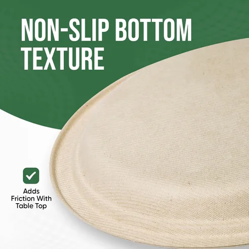 Miniatura 6 de Platos de papel compostables de 9 pulgadas (paquete de 100) - Vajilla desechable ecológica para fiestas, aptos para microondas y resistentes al
