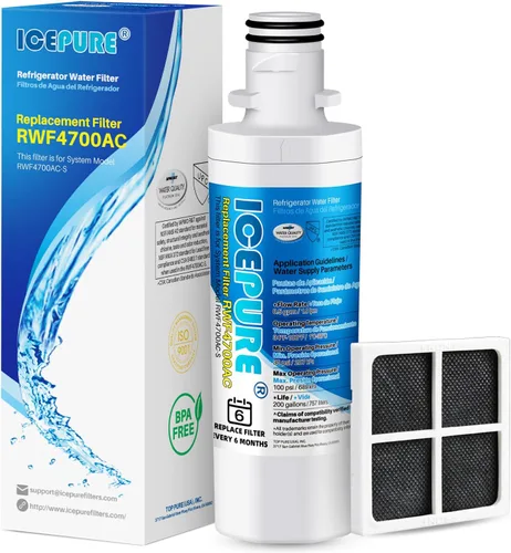 ICEPURE ADQ747935 Repuesto para filtro de agua de refrigerador LG LT1000P MDJ64844601, Kenmore Elite 9980, LT1000P/PC/PCS, LT1000, ADQ74793501