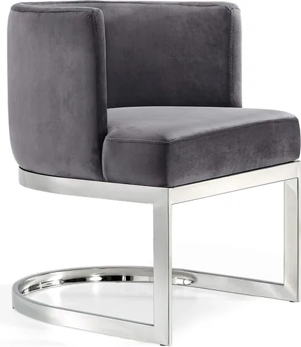 Miniatura 12 de Meridian Furniture Gianna Collection Modern Silla de comedor tapizada de terciopelo contemporáneo con marco de metal dorado pulido, 24 pulgadas