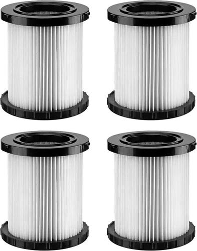 Fette Filter - Filtros de repuesto para aspiradora en seco y húmedo compatibles con aspiradoras DeWalt DCV580 y DCV581H (4 unidades)