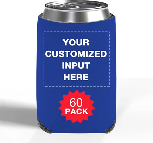 Miniatura 61 de Enfriadores de cerveza personalizados con manga de lata, 20 unidades, enfriador de latas personalizado con logotipo de foto para bodas, pesca, Negro