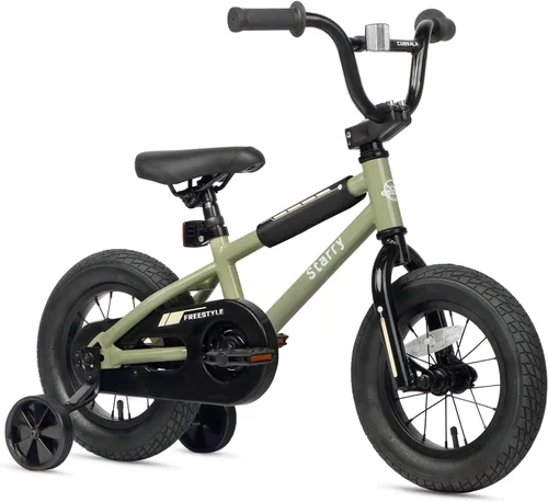 cubsala Bicicleta para niños de 12, 14, 16, 18 pulgadas, estilo BMX, con ruedas de entrenamiento, freno para niños de 2 a 10 años, varios colores