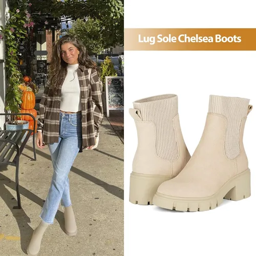 Miniatura 2 de Athlefit Chelsea - Botines de plataforma para mujer, con tacón grueso y elástico