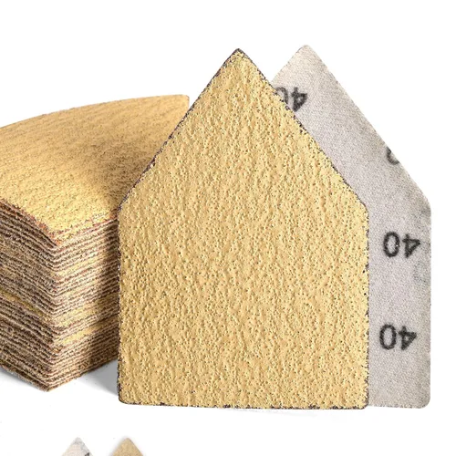 POLIWELL 50 hojas de lijado triangulares de grano 40 de 3.543 in x 2.559 in, reemplazo de gancho y bucle, accesorios para lijadora de detalles