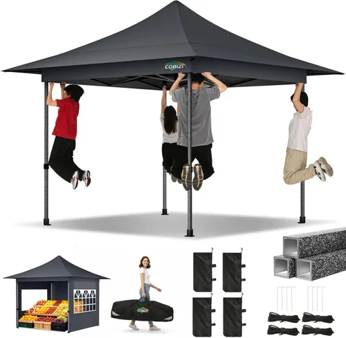 Miniatura 29 de COBIZI Tienda de campaña desplegable resistente de 10 x 10 con 4 paredes laterales extraíbles, toldo desplegable Ez con bolsa portátil, carpa