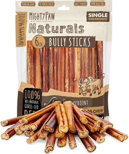 Miniatura 13 de Mighty Paw Palitos de goma de 12" de larga duración para perros - Masticables 100% naturales de carne de res alimentada con pasto. Palitos de goma