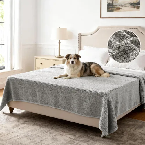 Miniatura 9 de H.VERSAILTEX Funda Antideslizante para Sofá de Mascotas Protector de Cama de Perro de Chenilla Funda de Sofá Gruesa y Suave Apta para Mascotas