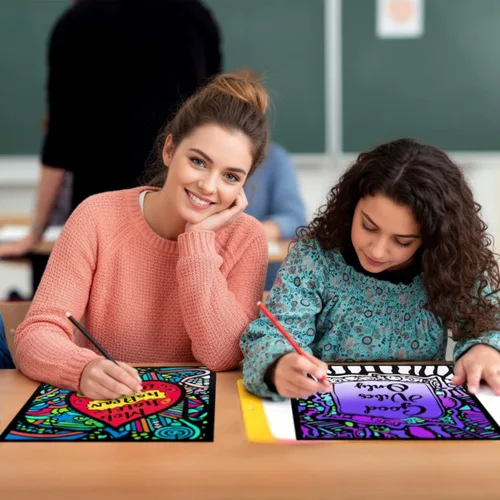 Miniatura 5 de Yeaqee 36 pósteres de terciopelo mullido para colorear, 8 x 10 pulgadas, citas inspiradoras, póster de terciopelo positivo, ideal para manualidades