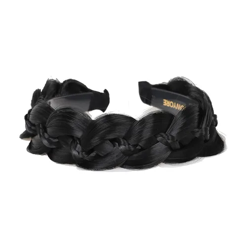 Diadema trenzada de pelo sintético, aro de pelo clásico, grueso, ancho, trenzado, peluca de trenzas esponjosas, accesorio de belleza para mujeres y