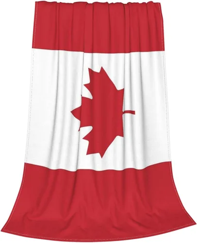 Miniatura 2 de Manta patriótica con la bandera de Canadá, ligera, acogedora y cálida, manta para sofá o cama, 50 x 40 pulgadas Bandera de Canadá-v0001