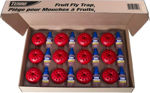 Trampas para moscas de frutas Terro para interiores (paquete de 12) + suministro de señuelo para 540 días