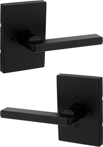 Miniatura 20 de Kwikset Halifax - Manija de puerta de paso interior, palanca para puertas de armario y pasillo, manija reversible sin bloqueo, color negro mate